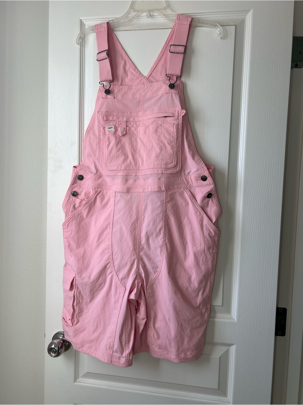 Duluth Trading Co Women’s Light Pink Overall Shorts - Picture 2 of 6